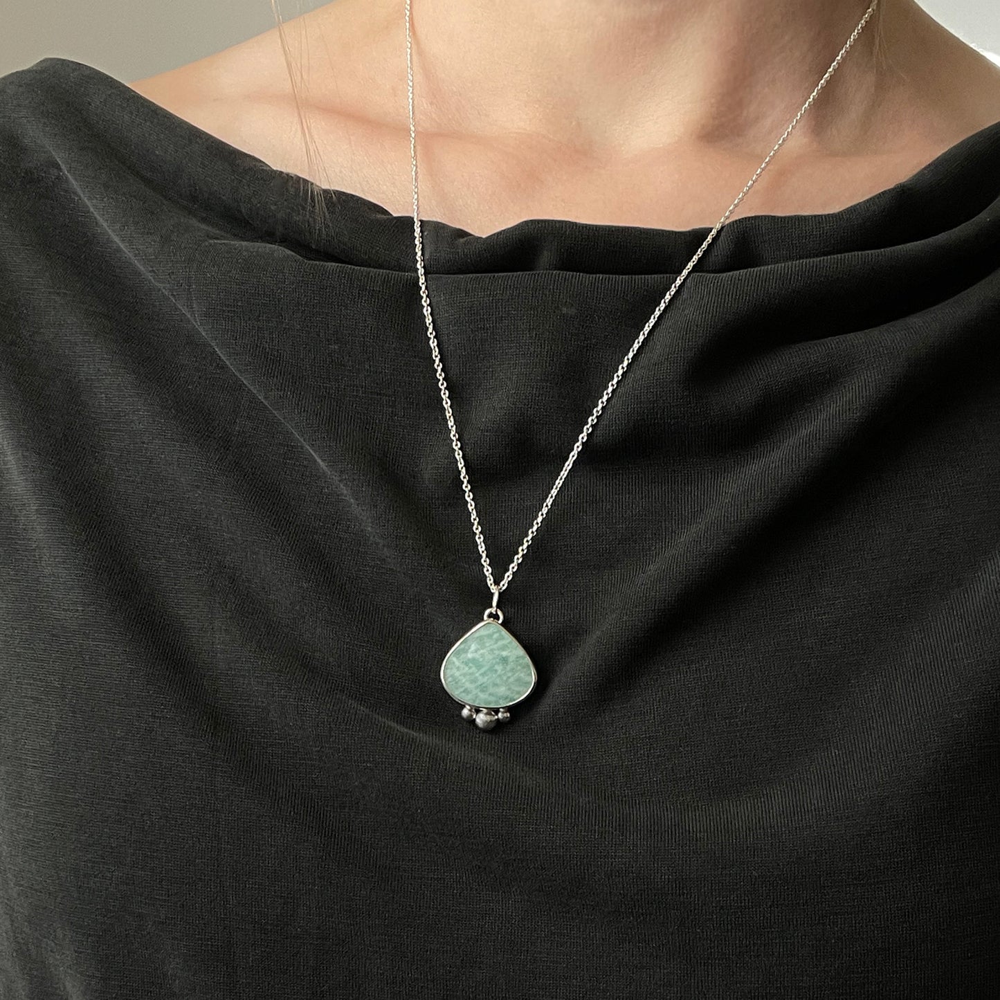 sterling silver Amazonite pendant