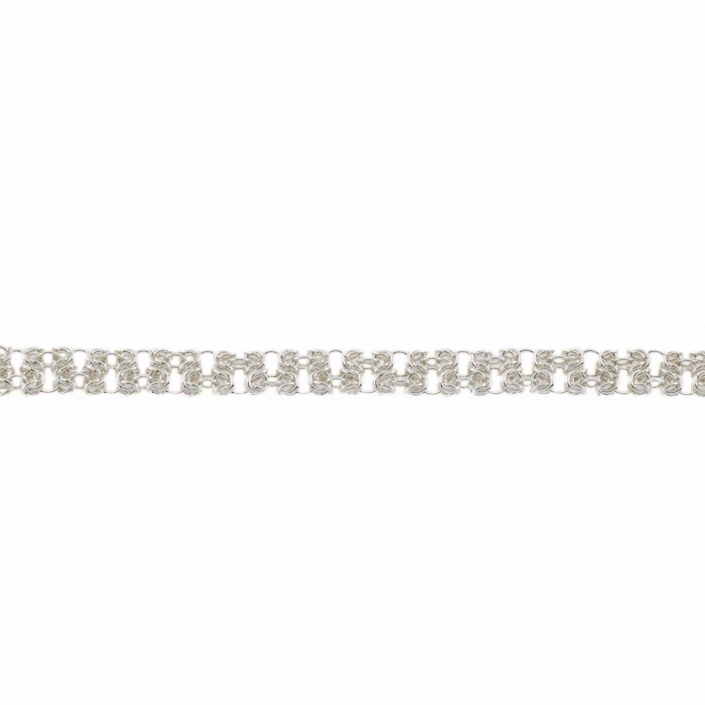 sterling silver byzantine chainmail detail