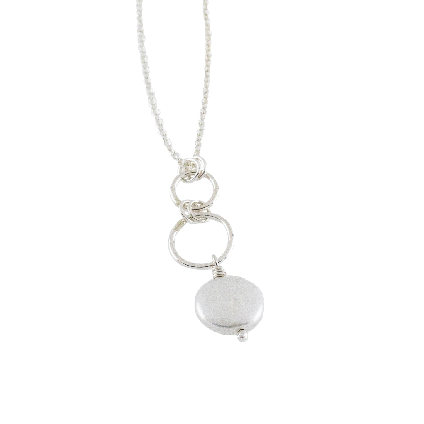 sterling silver pendant with a freshwater coin pearl
