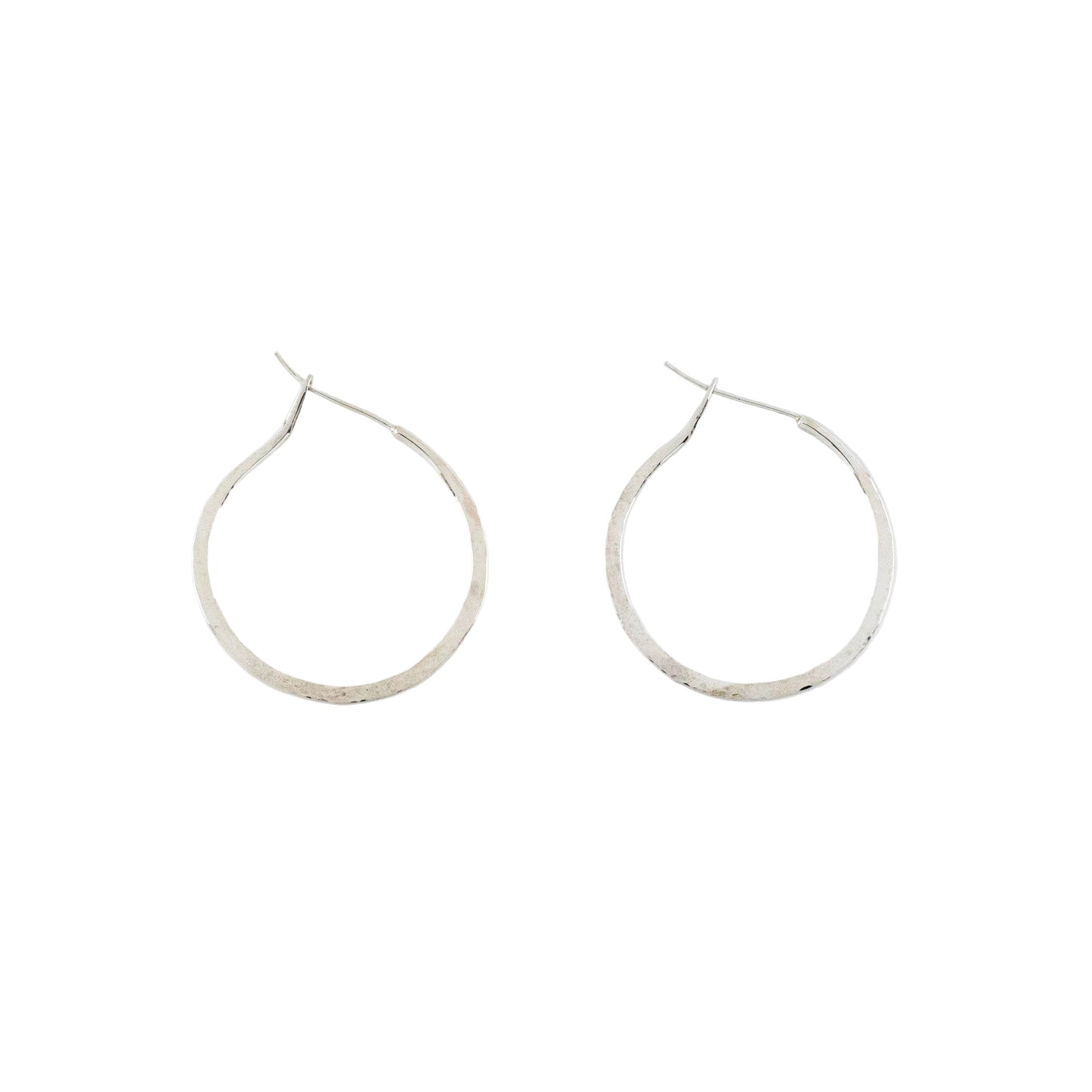 Handmade sterling silver hoops