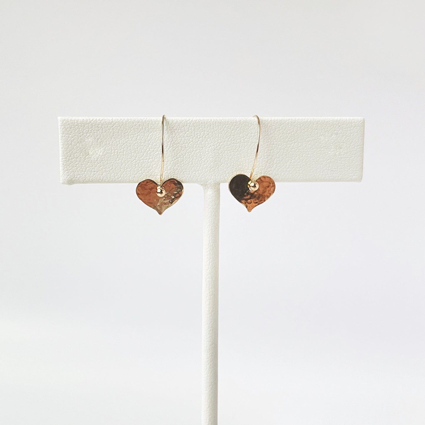 Forged Heart Earrings in Gold-Filled metal