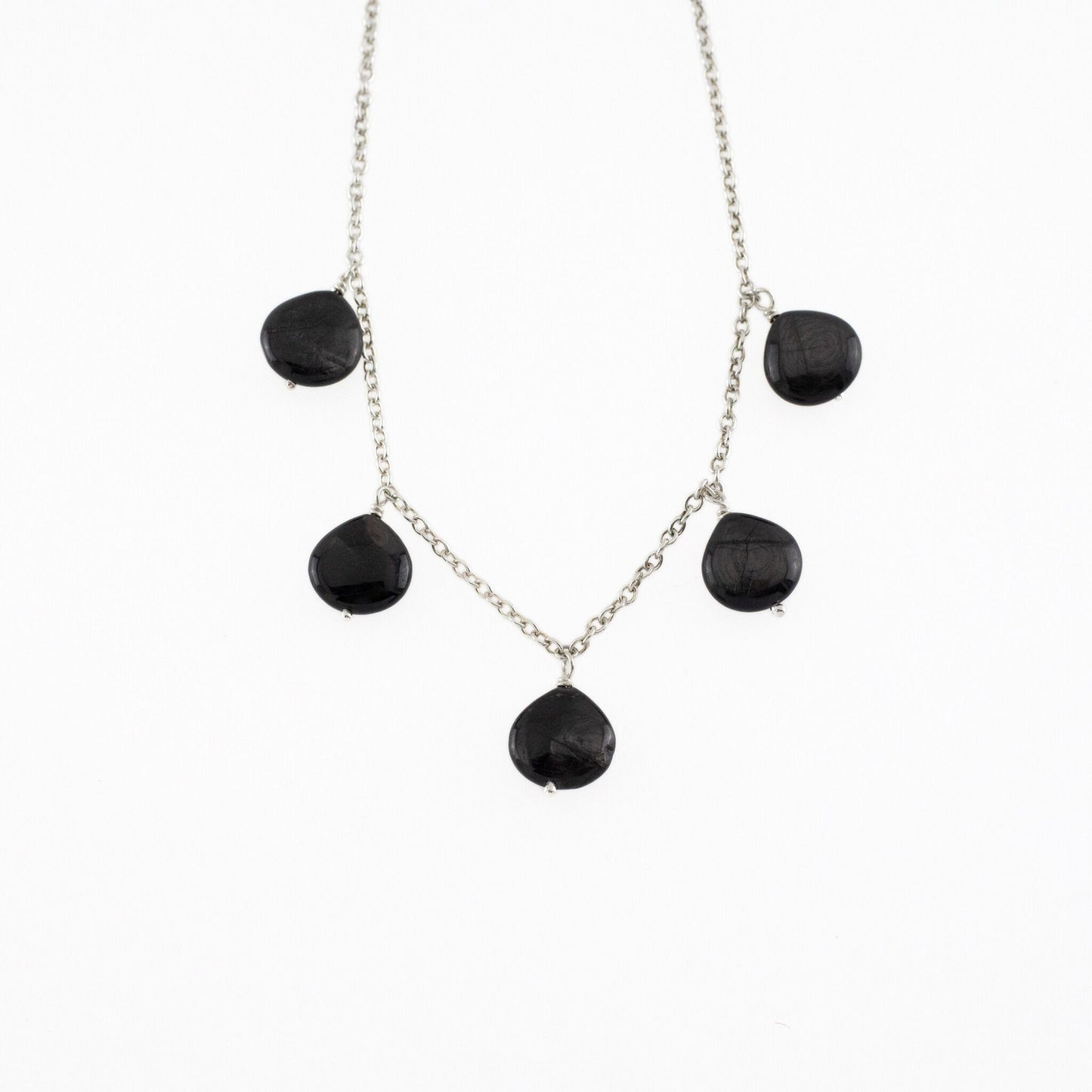 Hypersthene gemstone drop necklace