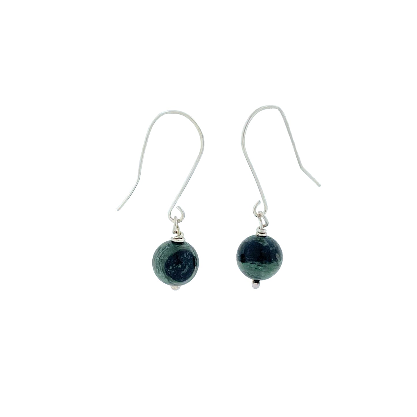 Sterling silver and green Jasper earrings