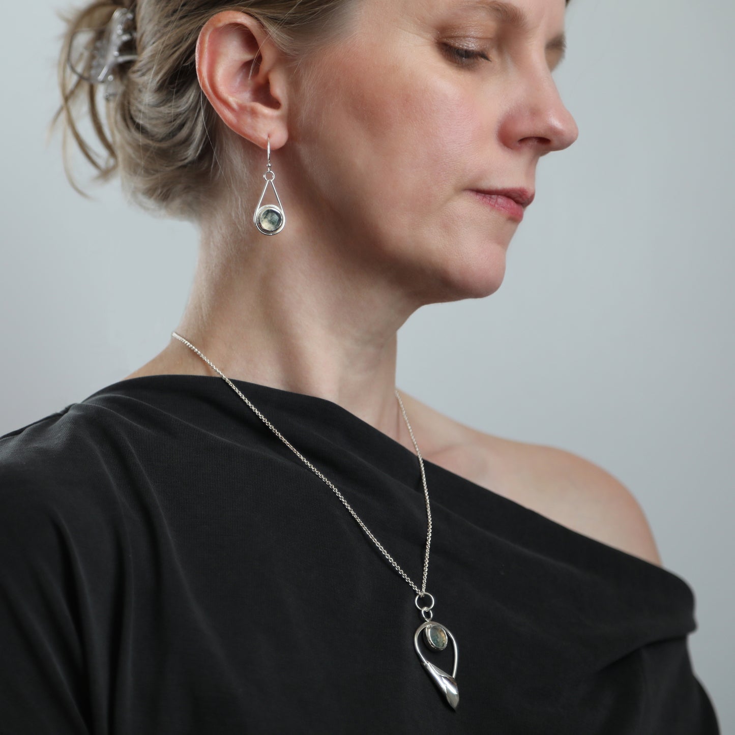 Sterling silver Moss Agate jewelry