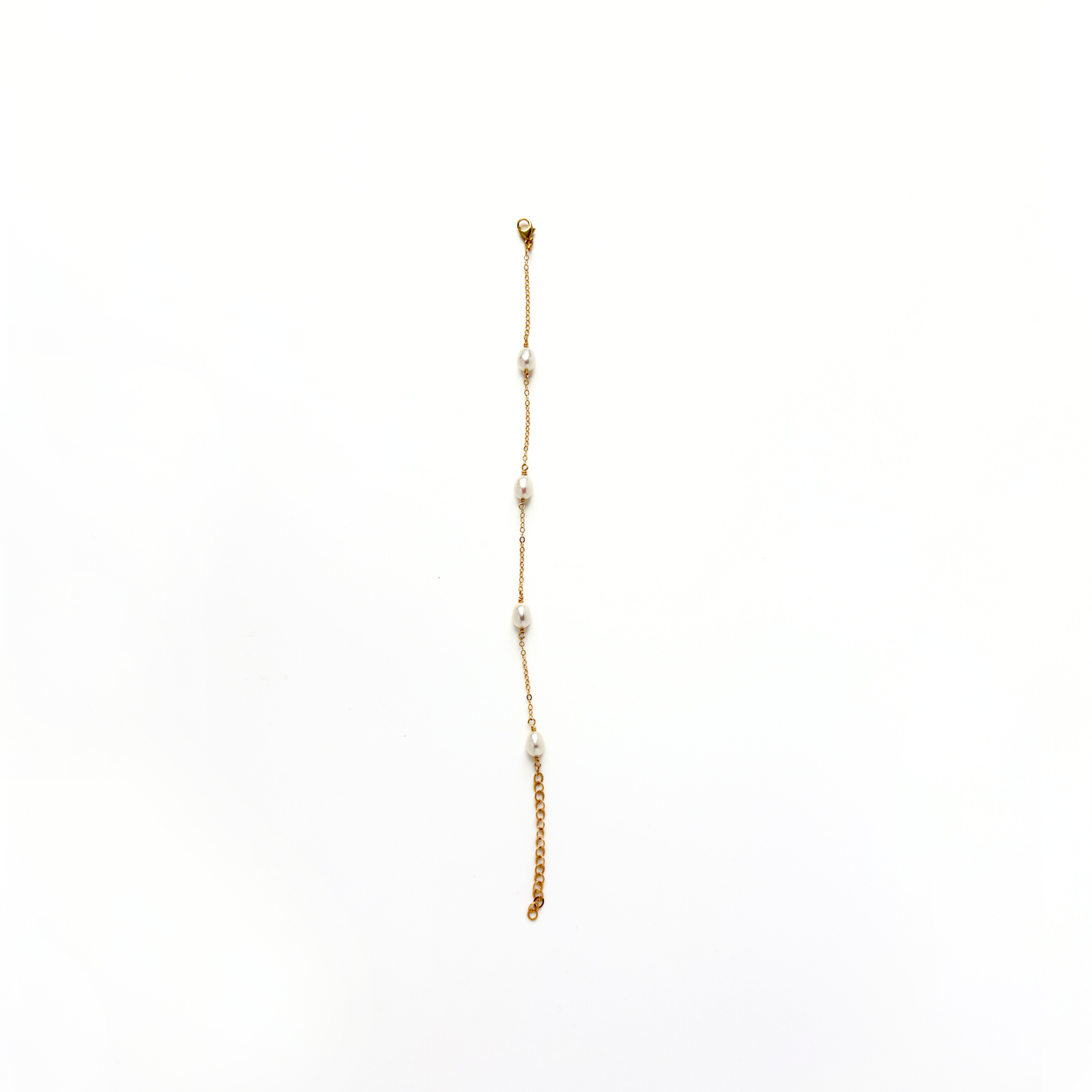 gold and pearl chain bracelet