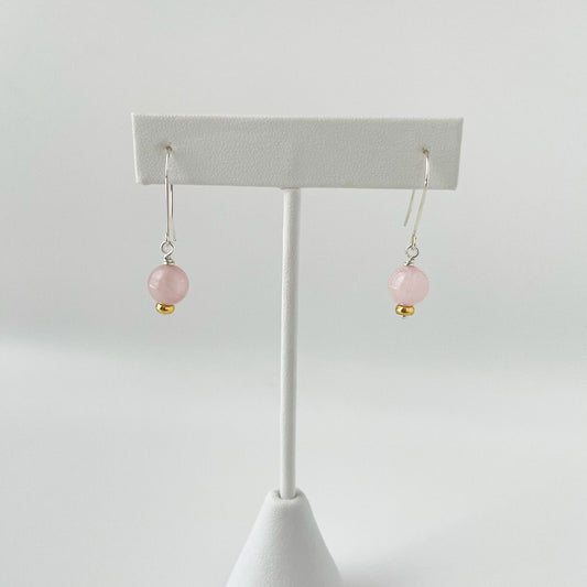 Rose quartz drop earrings