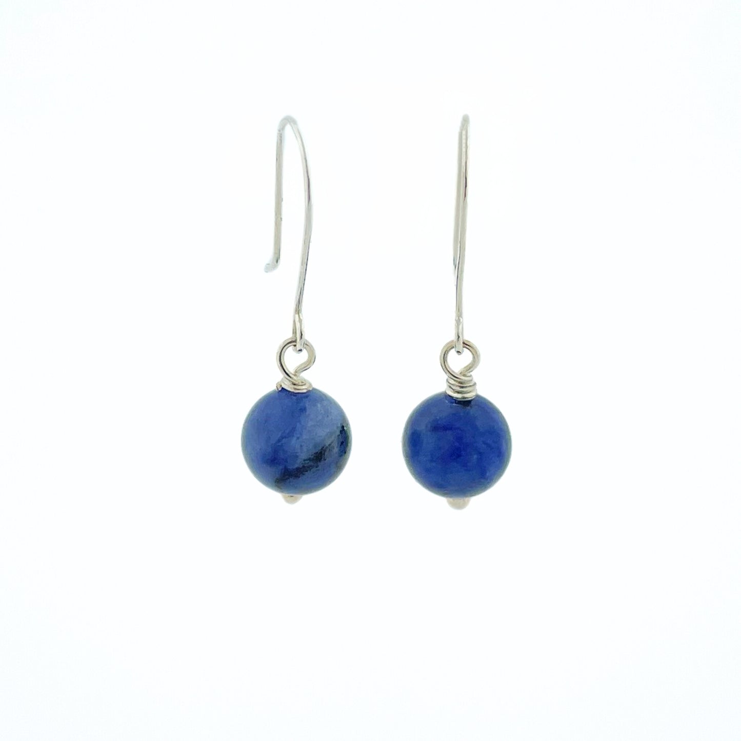 Silver and blue gemstone earrings