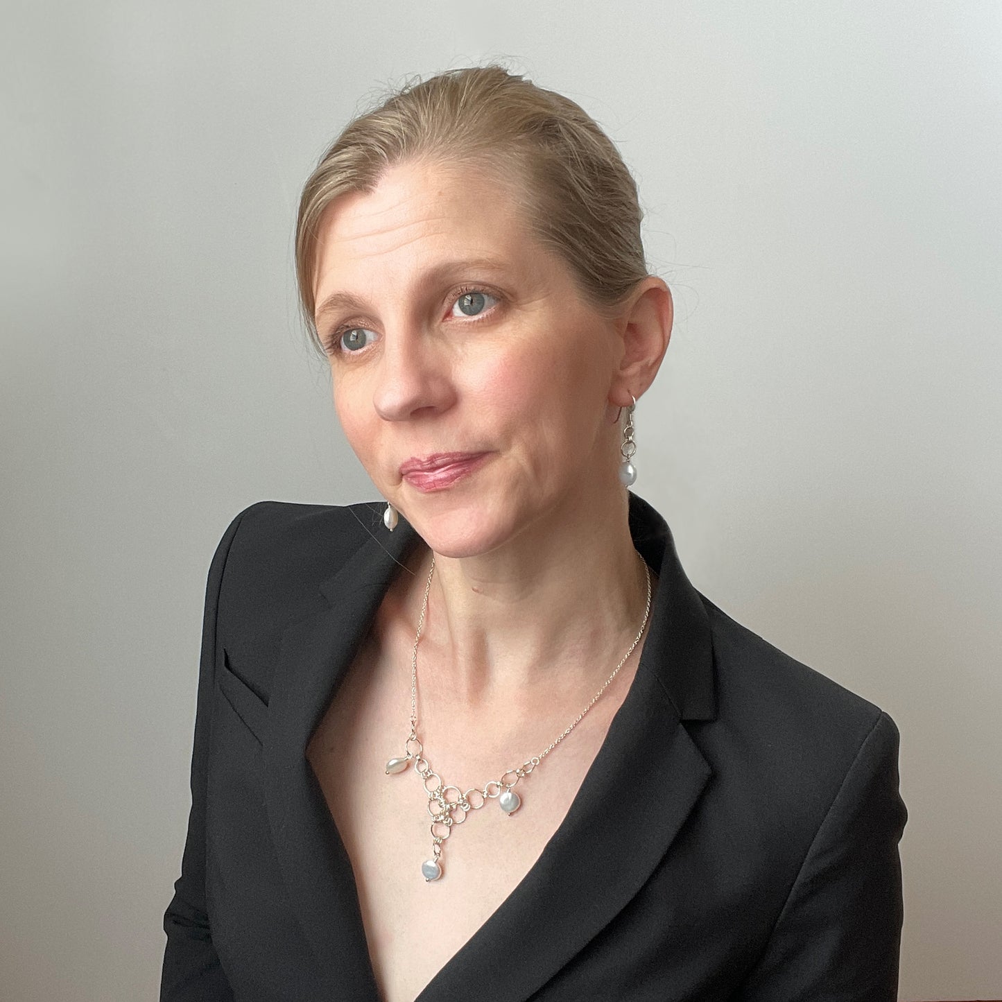 sterling silver earrings with freshwater coin pearls