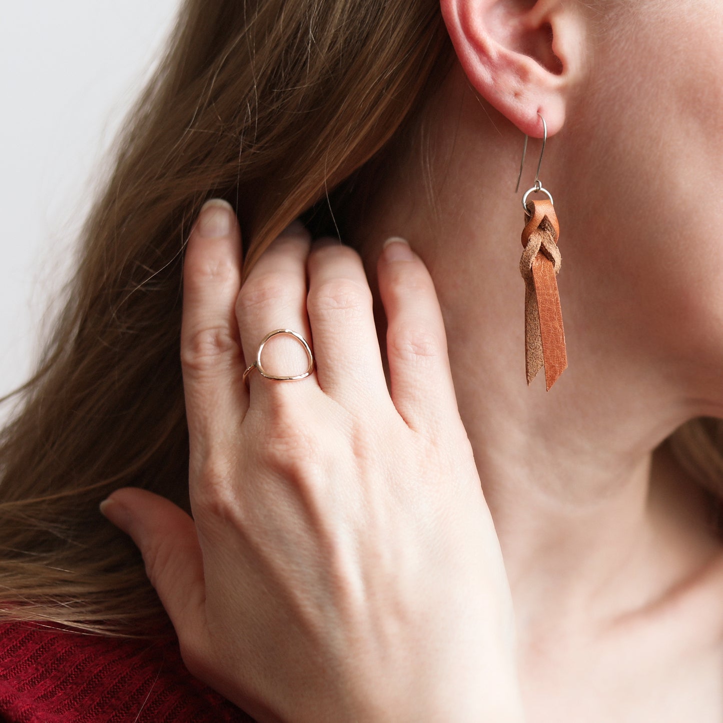 Leather Braid Earrings