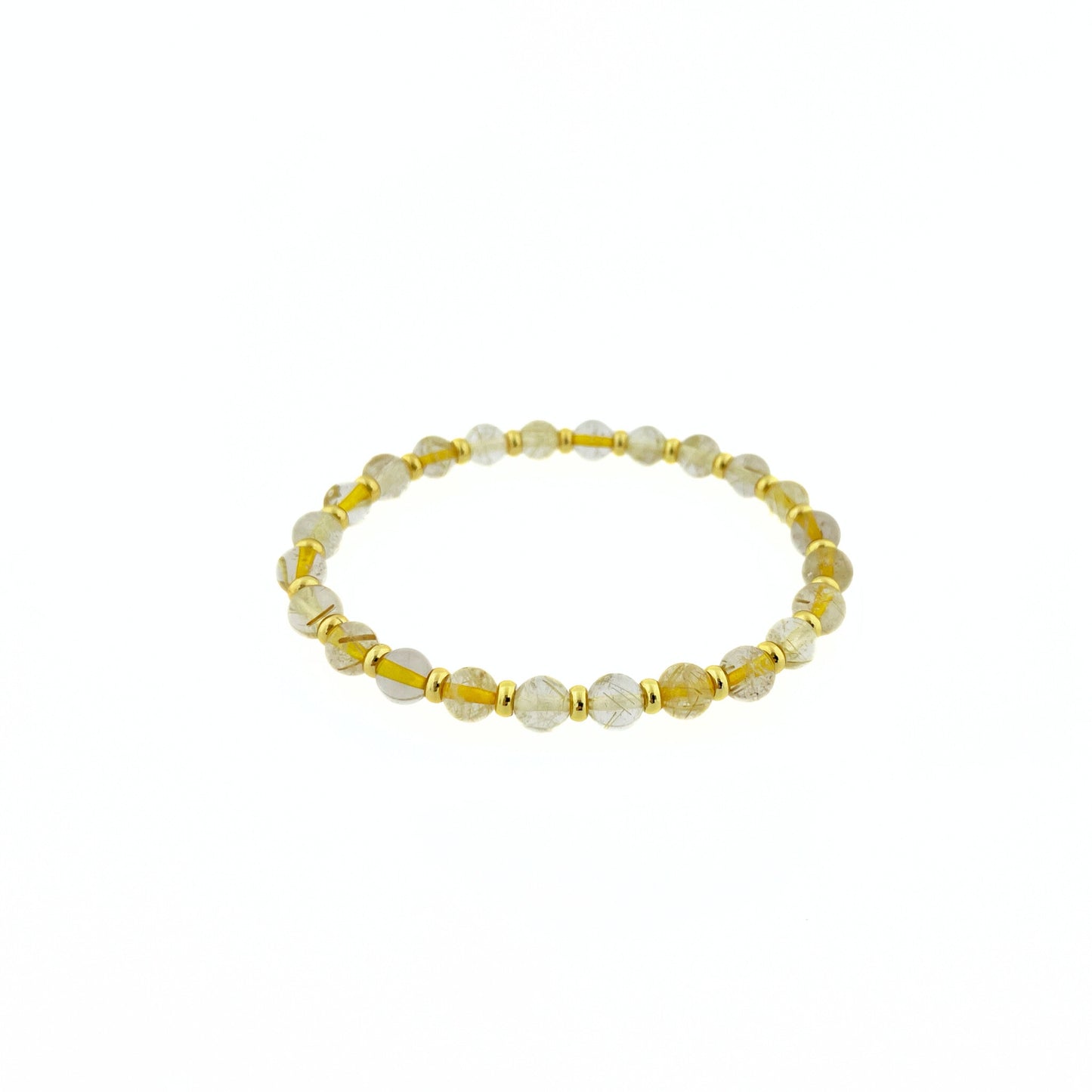 gold rutilated quartz gemstone bracelet