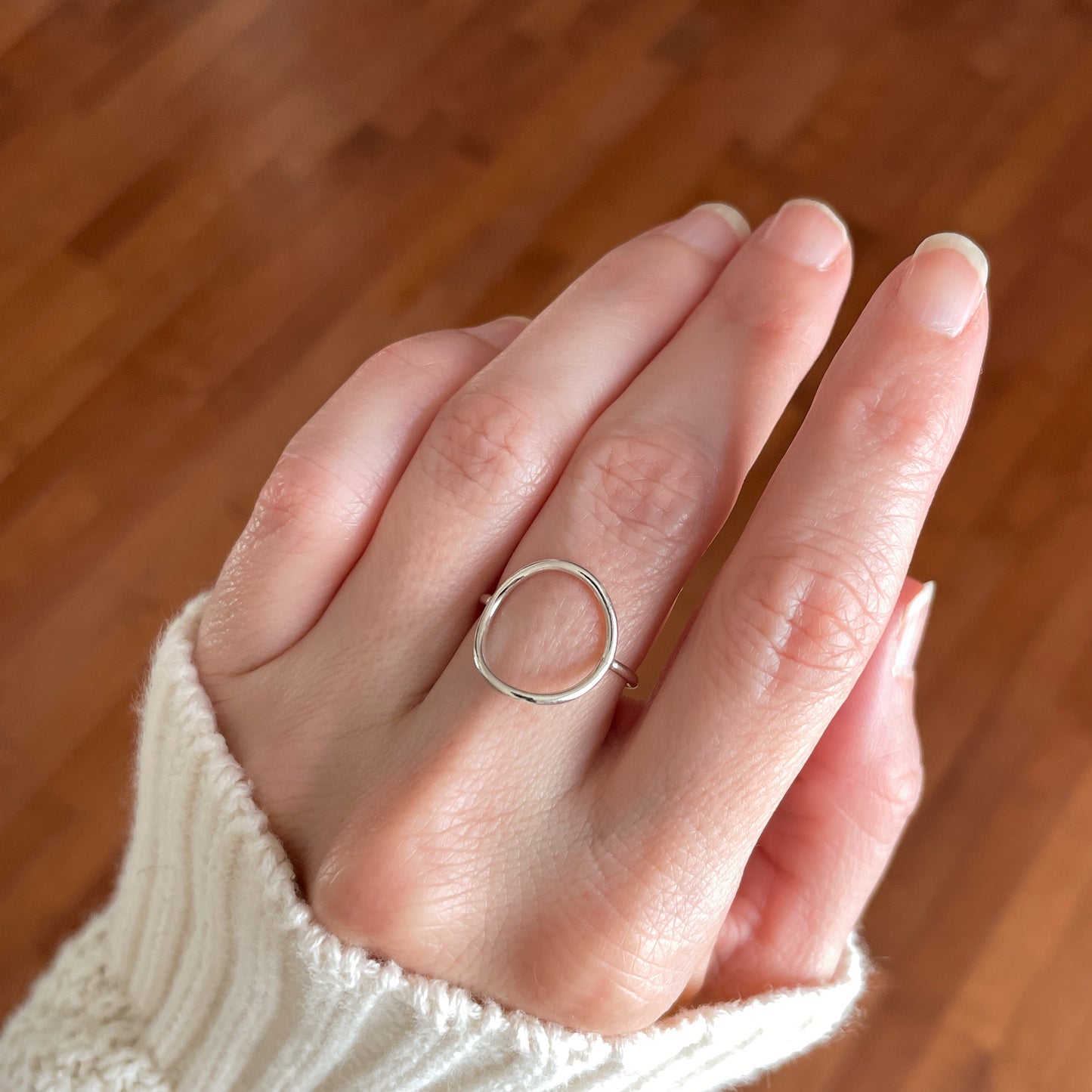 silver circle ring