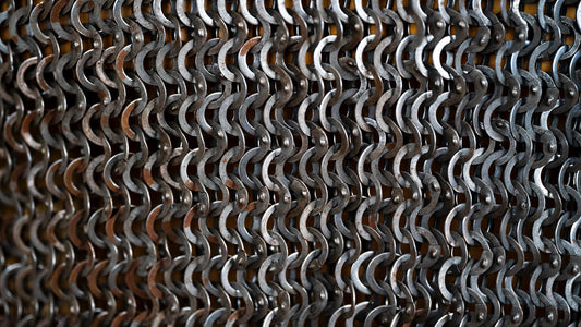 detail of chainmail rings