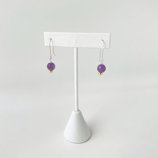 sterling silver and amethyst drop earrings