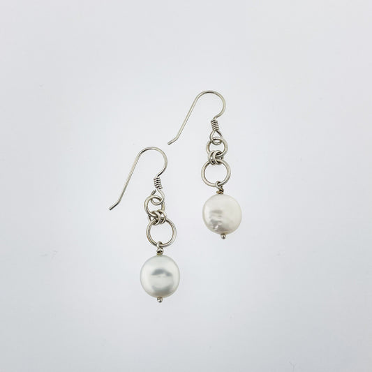 Circles of Strength Earrings with Pearl Drops