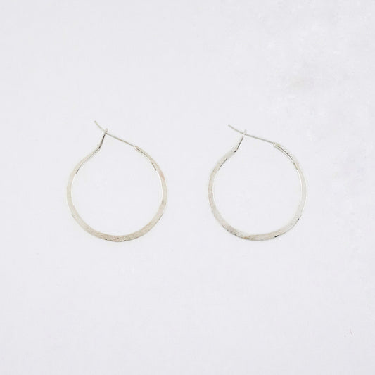 Handmade silver hoops