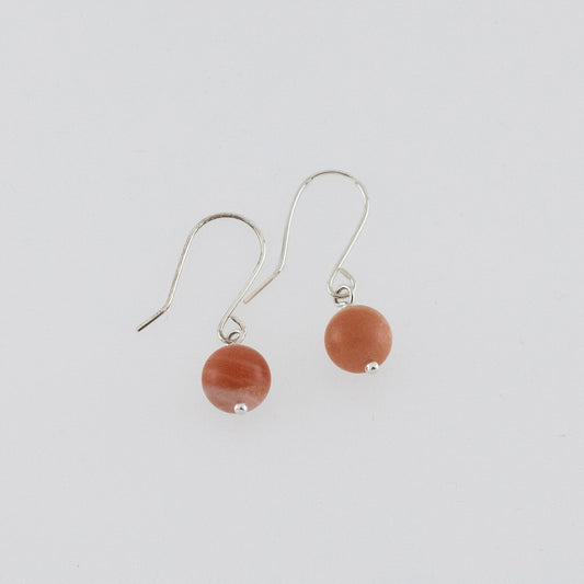 Pink moonstone earrings