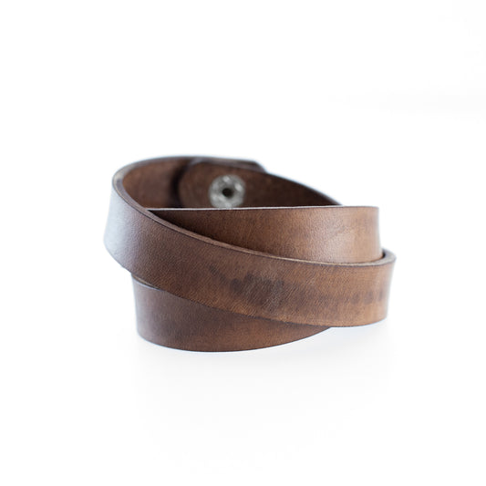 Leather wrap cuff bracelet