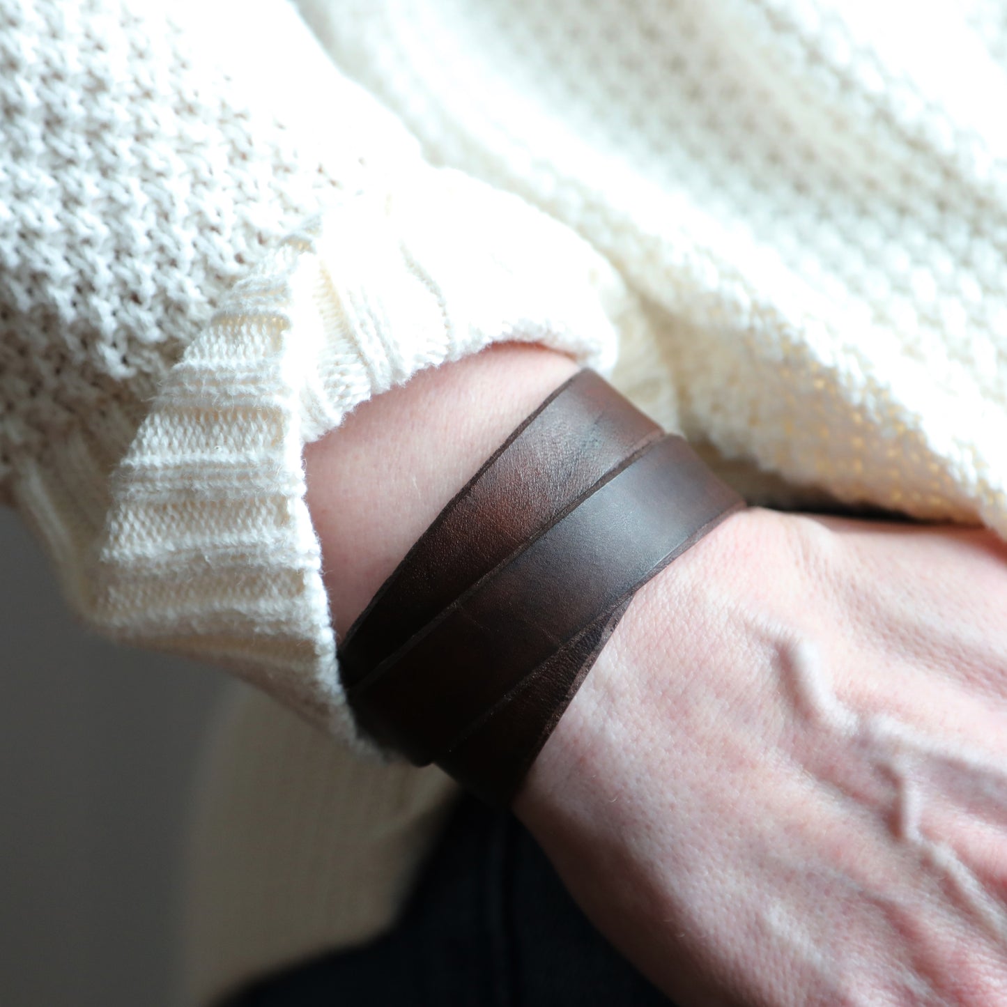 Leather Wrap Cuff - Bison