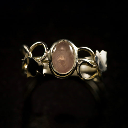 sterling silver ring with rose quartz