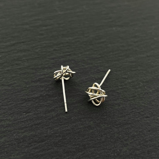 Silver Knot Stud Earrings