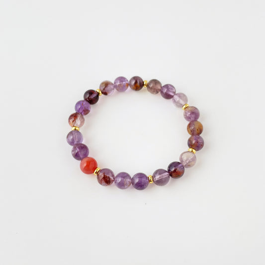 Super seven gemstone bracelet with gold accents