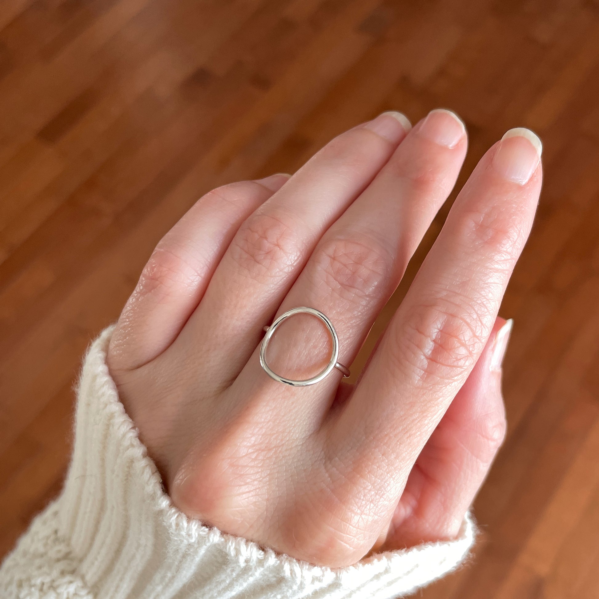 silver circle ring
