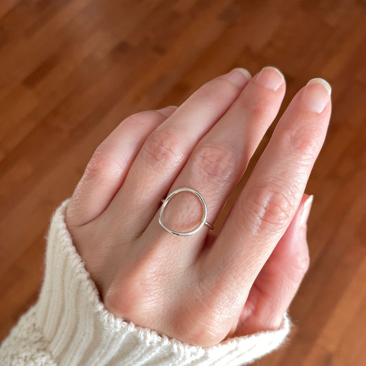 silver circle ring